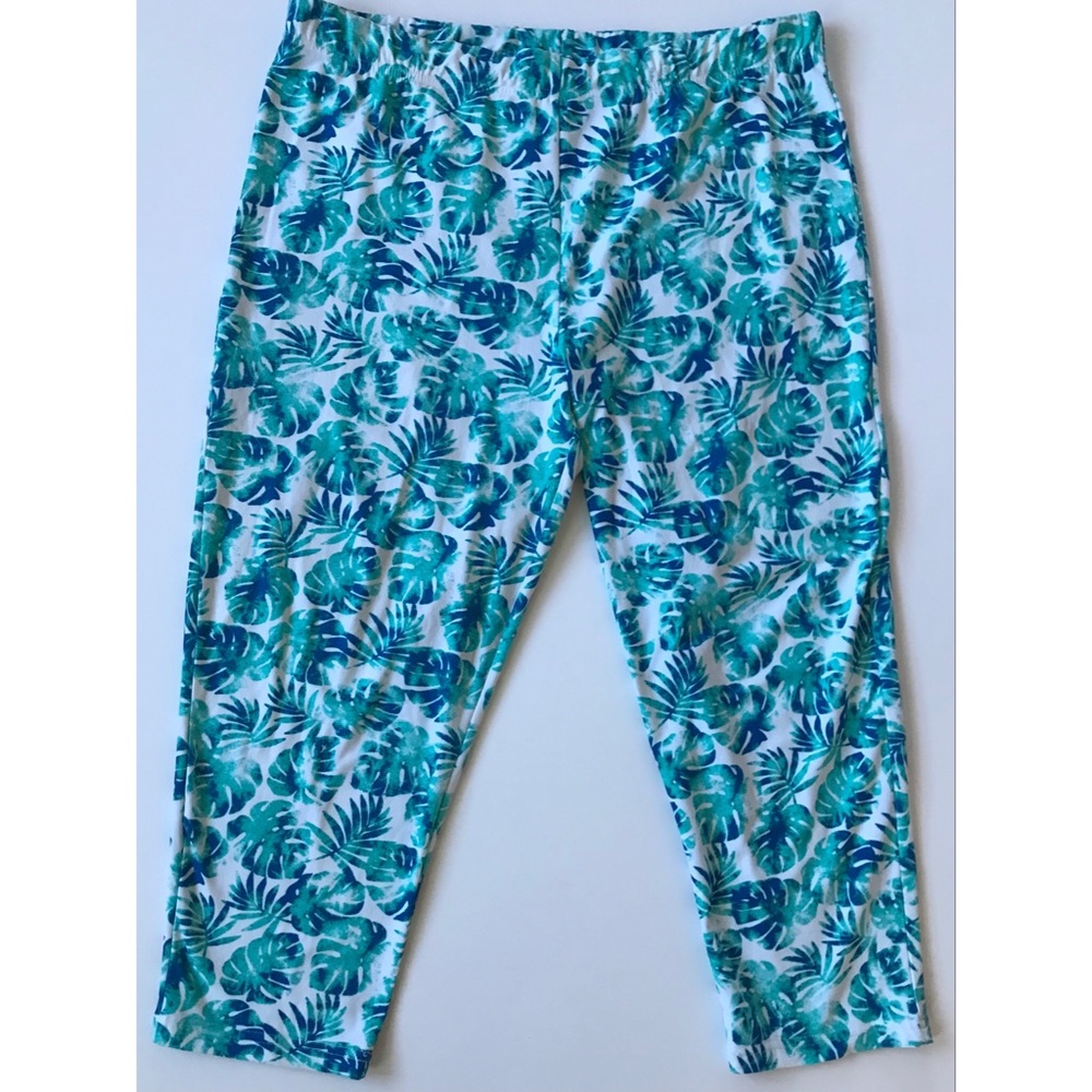 Terra & Sky Tropical Print Leggings 1X